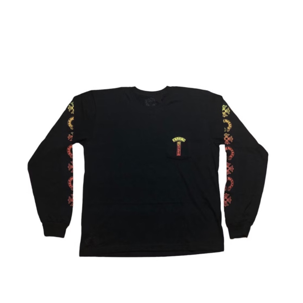 Chrome Hearts Men's Gradient Logo Long Sleeve T-Shirt Black - Picture 1 of 7